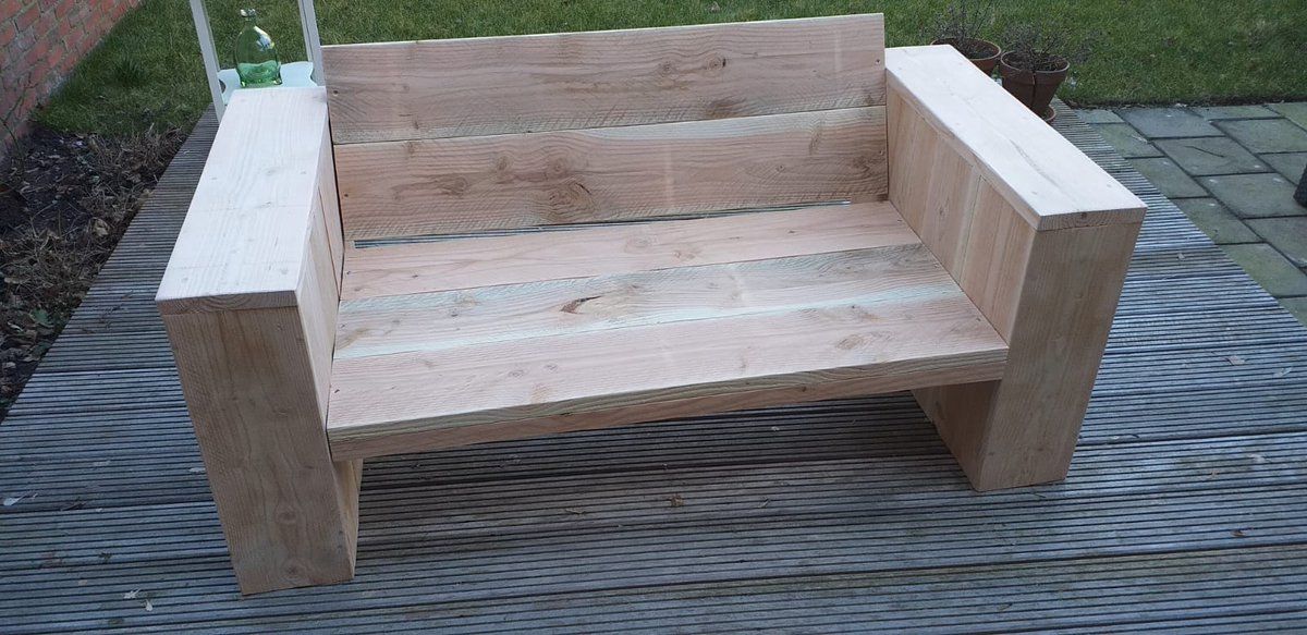 loungebank “garden” van douglas hout 120cm 2 persoons