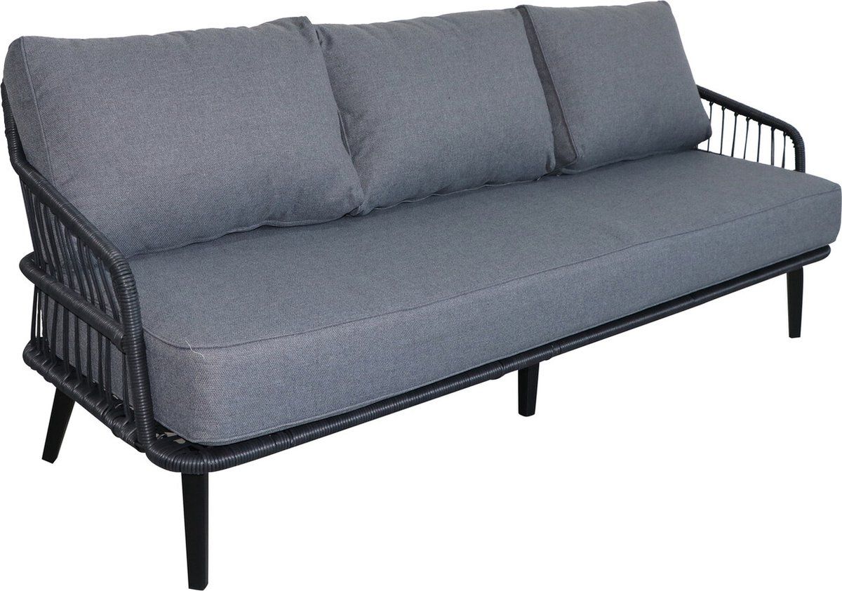 loungebank isabel | 3 persoons | black/black | rope