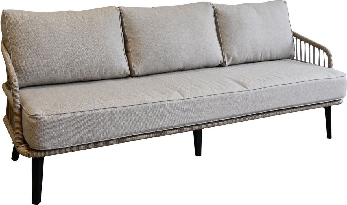 loungebank isabel | 3 persoons | sand/black | rope