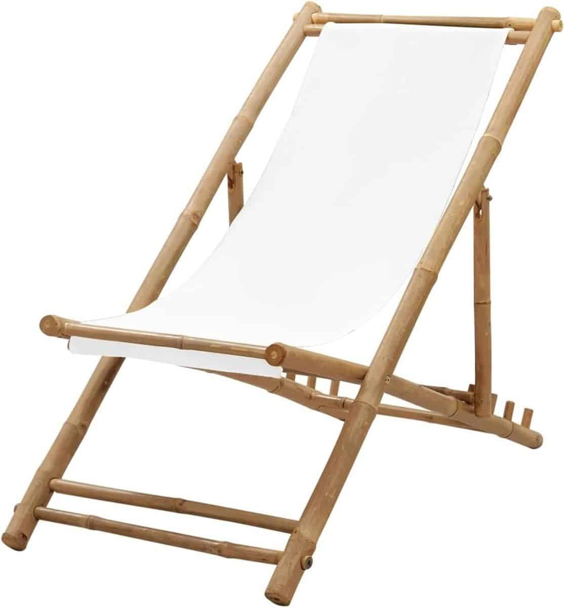 lounger bamboe linnen tuinstoel ligstoel ontspannen in de