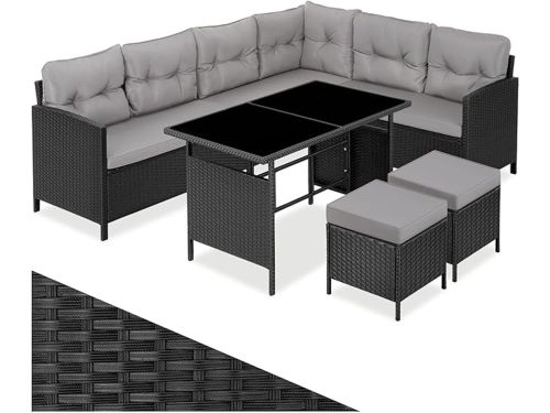 Loungeset 5-delig 233 x 157 x 75 cm Polyrotan Hoek