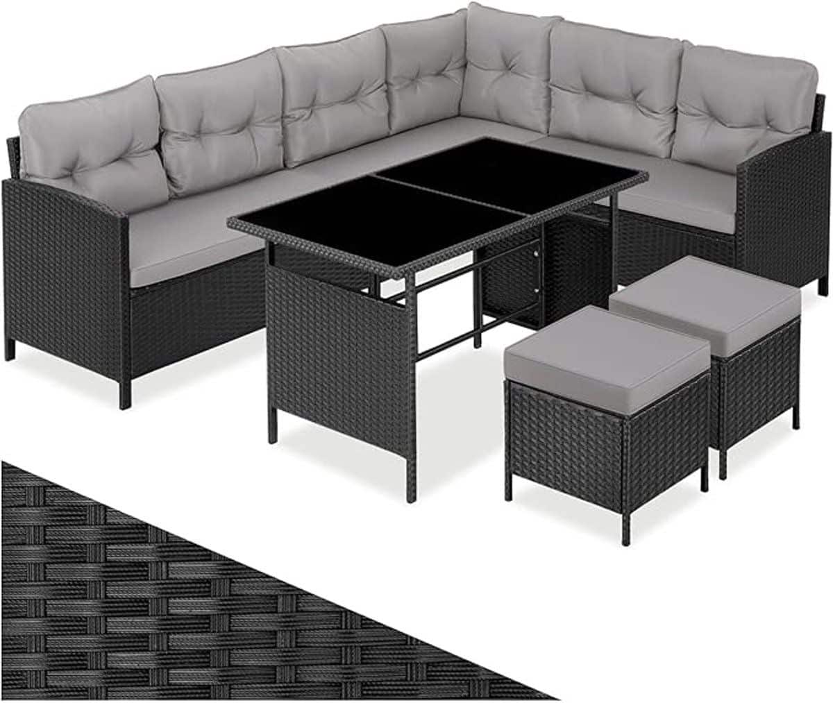 loungeset 5 delig 233 x 157 x 75 cm polyrotan hoek