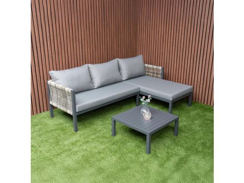 Loungeset Ibiza *ACTIE* Moderne Hoekbank Chaise Longue Rechts Tuinset