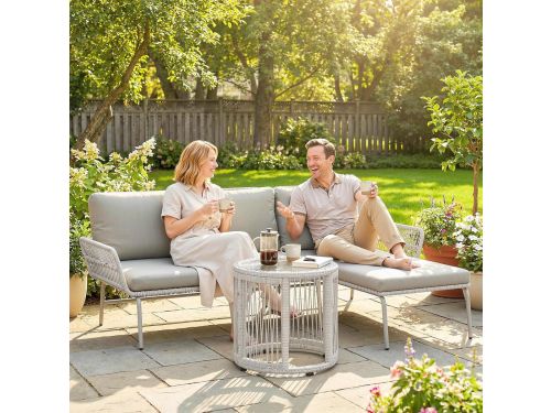 Loungeset Tuin 3-delig 122 x 79 x 75 cm Polyrotan
