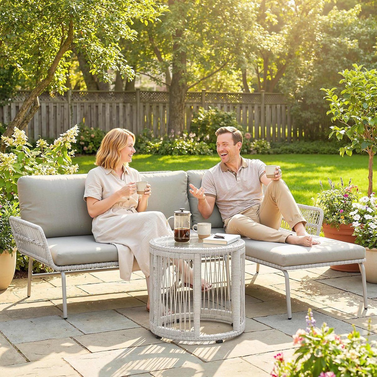 loungeset tuin 3 delig 122 x 79 x 75 cm polyrotan