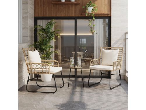Loungeset Tuin 3-delig - Polyrattan Gartenmöbel Set met Bank &