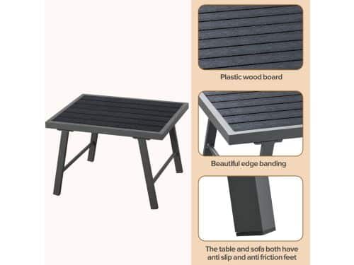 Loungeset Tuin 5-6 Personen 226x61x65 cm + 173x61x65 cm