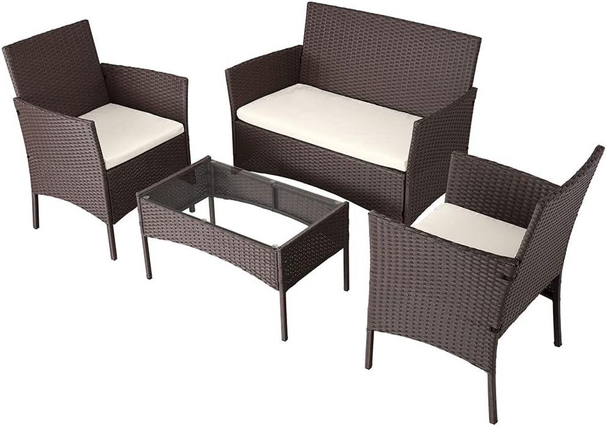loungeset tuinmeubelen bank stoelen tafel buiten ontspannen