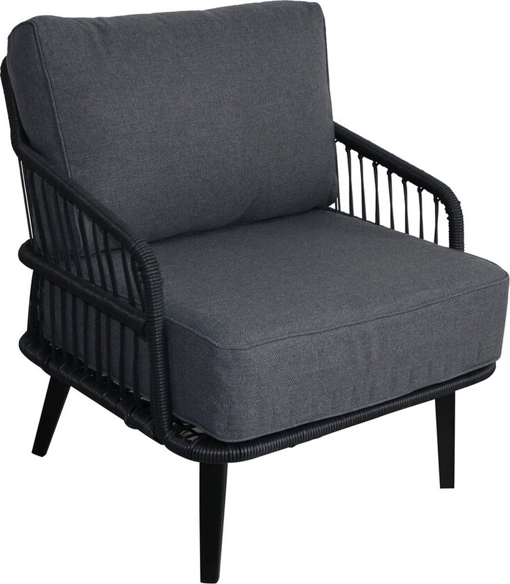 loungestoel isabel | black/black | rope