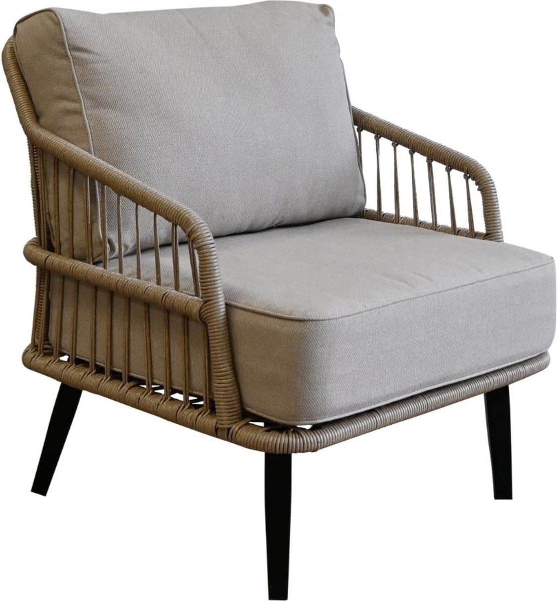 loungestoel isabel | sand/black | rope
