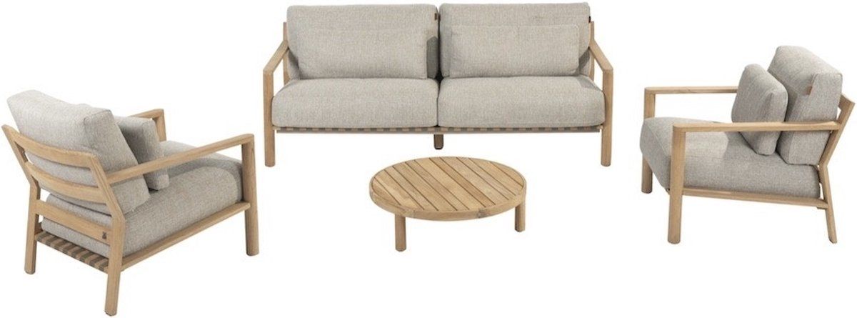 lucas stoel bank loungeset 4 delig naturel teak 4 seasons
