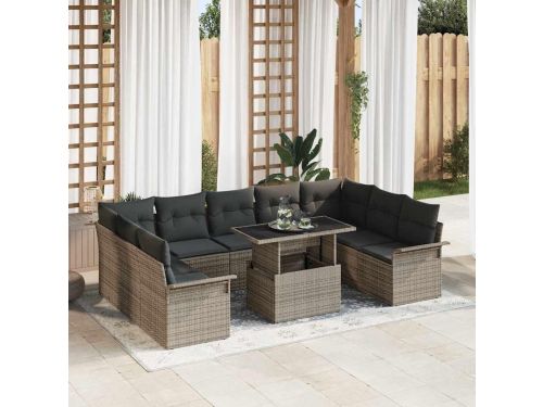 Luxe 10-persoons Modulaire Poly Rattan Outdoor Dining Set