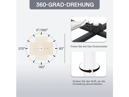 Luxe 360° Draaibare Zweefparasol 300x400x260 cm Aluminium - Grote Balkon