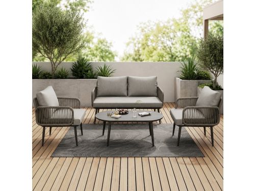 Luxe 4-zits Balkon- en Tuin Loungeset met Salontafel