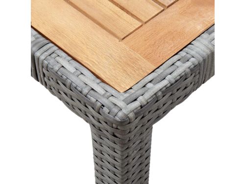 Luxe 7-Delige Premium Poly Rattan Dining & Loungeset met Acaciahouten