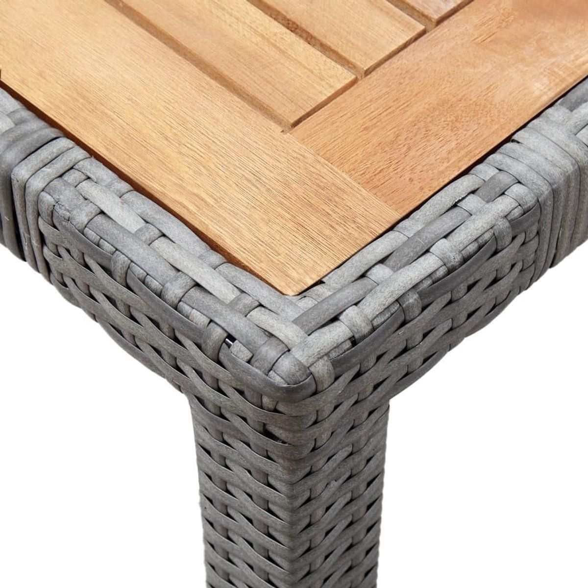 luxe 7 delige premium poly rattan dining & loungeset met acaciahouten