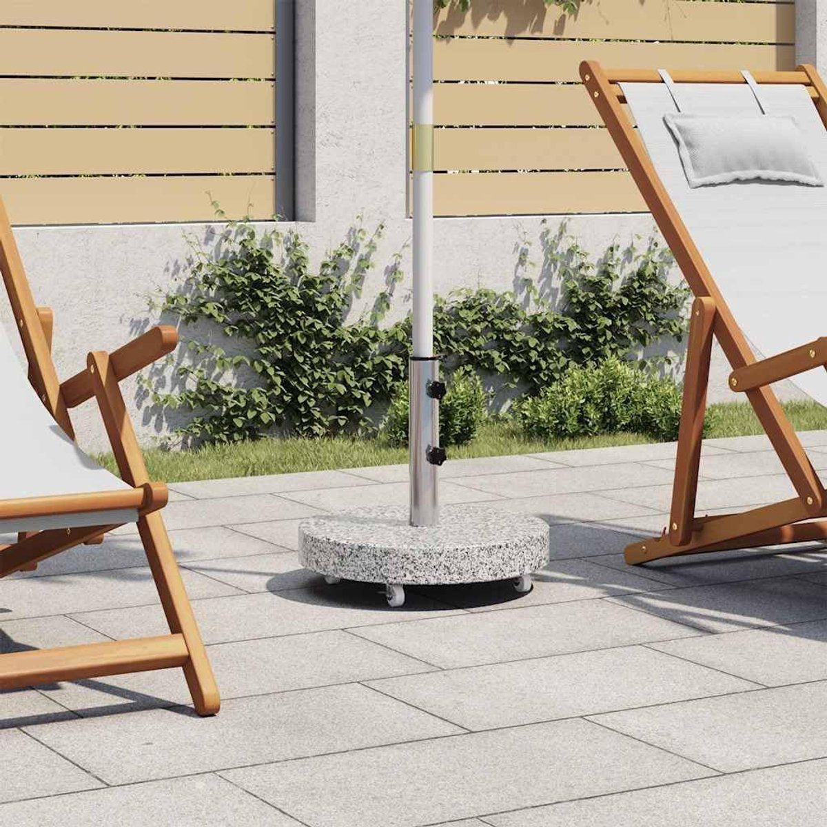 luxe granieten parasolvoet op wielen 30 kg ronde universele