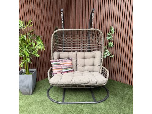 Luxe Hangstoel Twin Double 2-Persoons Hangei met standaard Antraciet