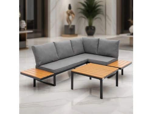 Luxe Hoek Loungeset Tuin - - Zwart - Tuin