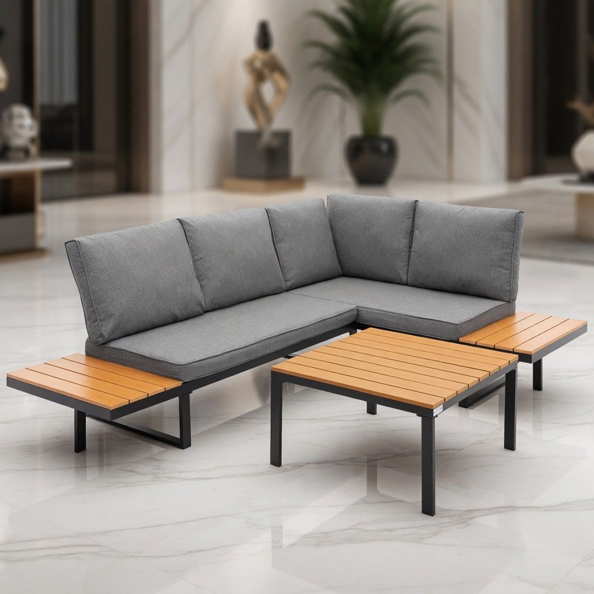 luxe hoek loungeset tuin zwart tuin