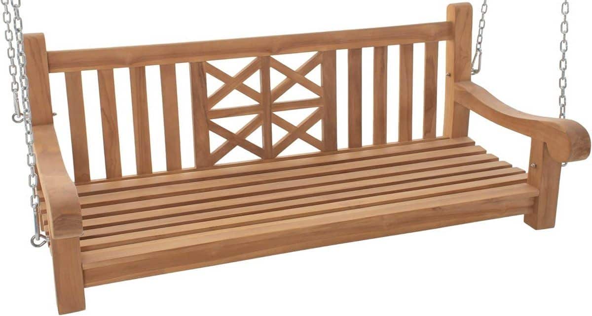 luxe houten schommelbank 150 cm teakhout