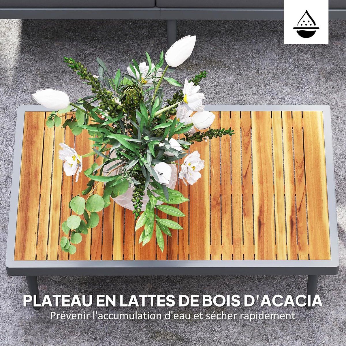 luxe modulaire hoek loungeset 4 zits tuinmeubelset acacia hout & staal