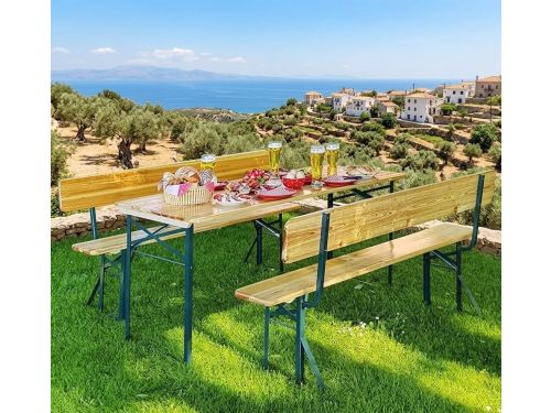 Luxe Opvouwbare Bier- en Tuinset - Tuinset 170 cm Rugleuning