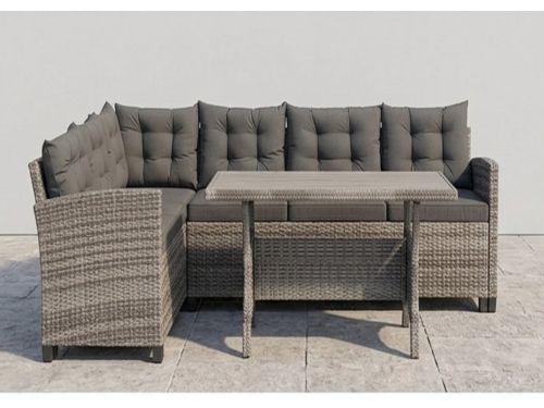 Luxe Polyrattan Hoek Loungeset 6 Personen met Tafel