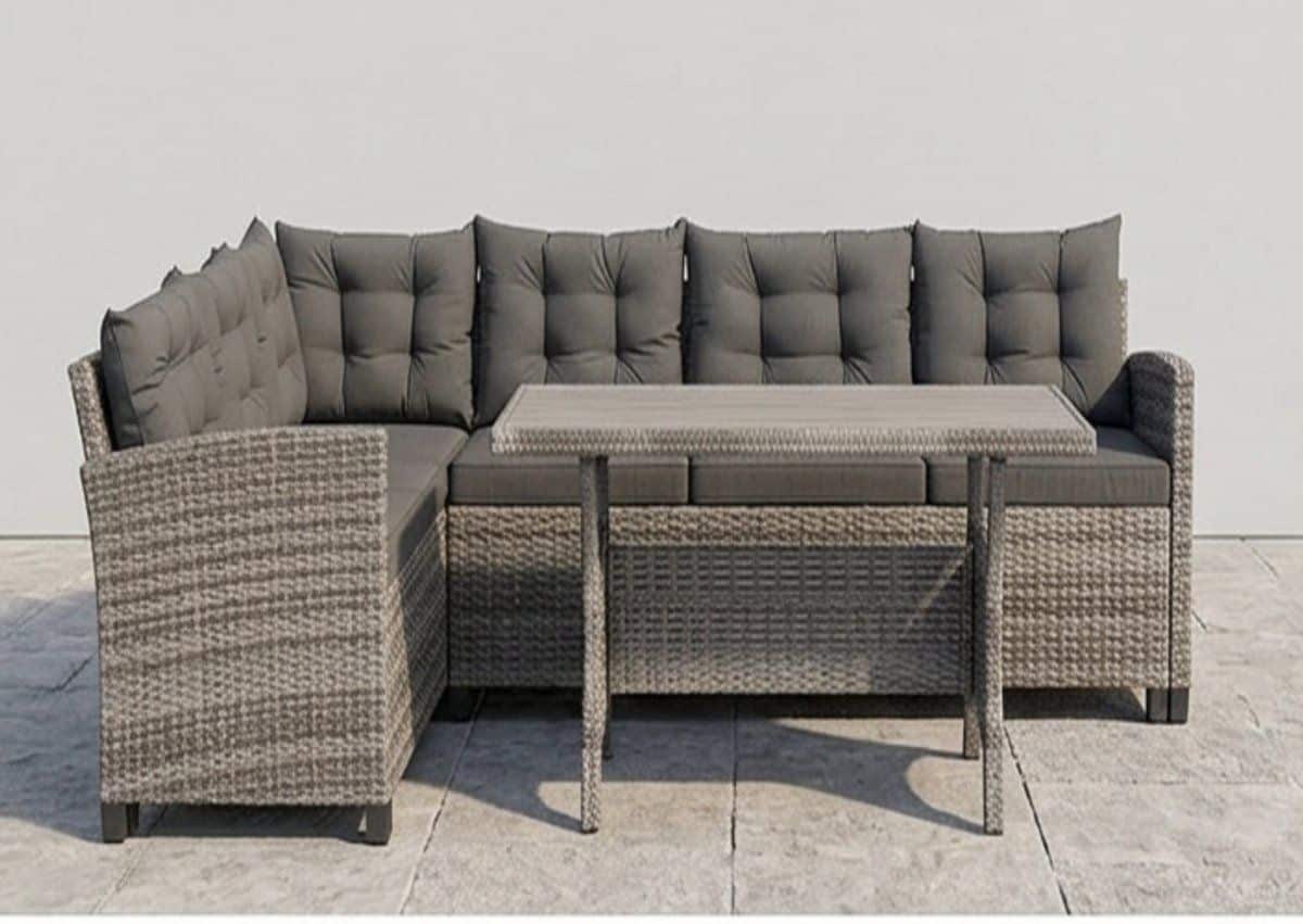 luxe polyrattan hoek loungeset 6 personen met tafel