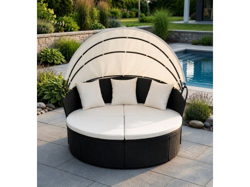 Luxe Rotan Zonne-eiland 2-Persoons met Verstelbaar Dak - Tuin Lounge