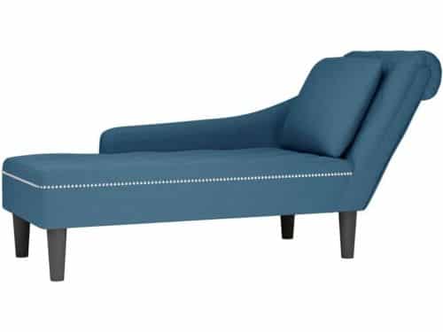 Luxe Stoffen Ligstoel met Kussen en Zijleuning Blauw