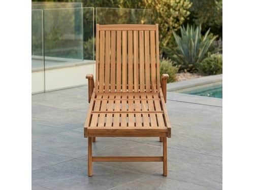 Luxe Teak Houten Sun Lounger Set van 2