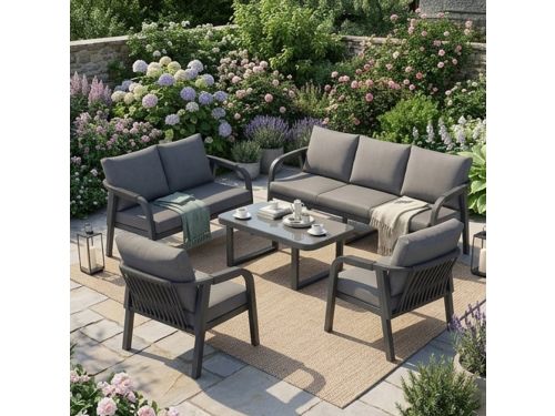 Luxe Tuinloungeset 7 Personen met Salontafel en Kussens