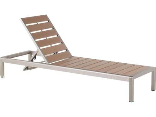 Luxe verstelbaar ligbed aluminium tuinstoel industrieel bruin