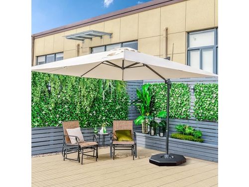 Luxe Vierkante Zweefparasol 300 x 300 cm met Kantel