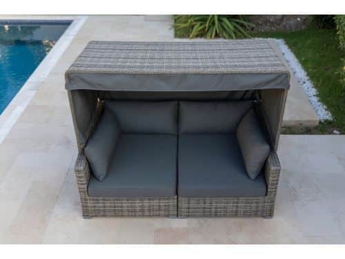 Luxe Zonne-eiland Tuinbed met Dak & Tafel - 2 Persoons