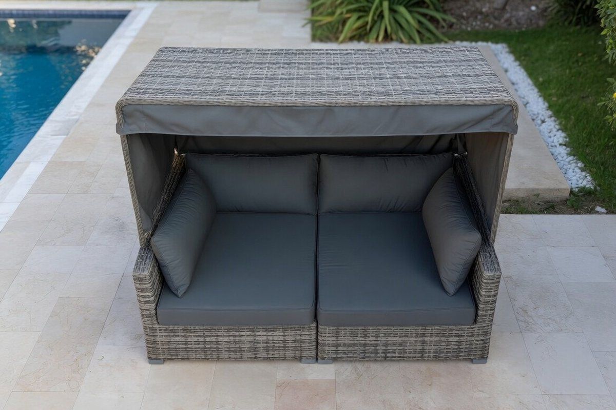 luxe zonne eiland tuinbed met dak & tafel 2 persoons