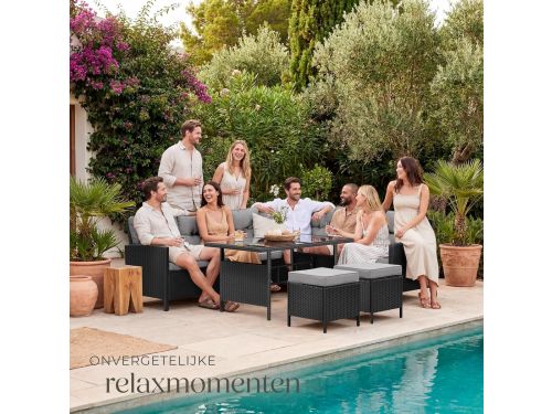 Luxora Modular Luxe Loungeset 6-8 Personen Tuinset met Bank