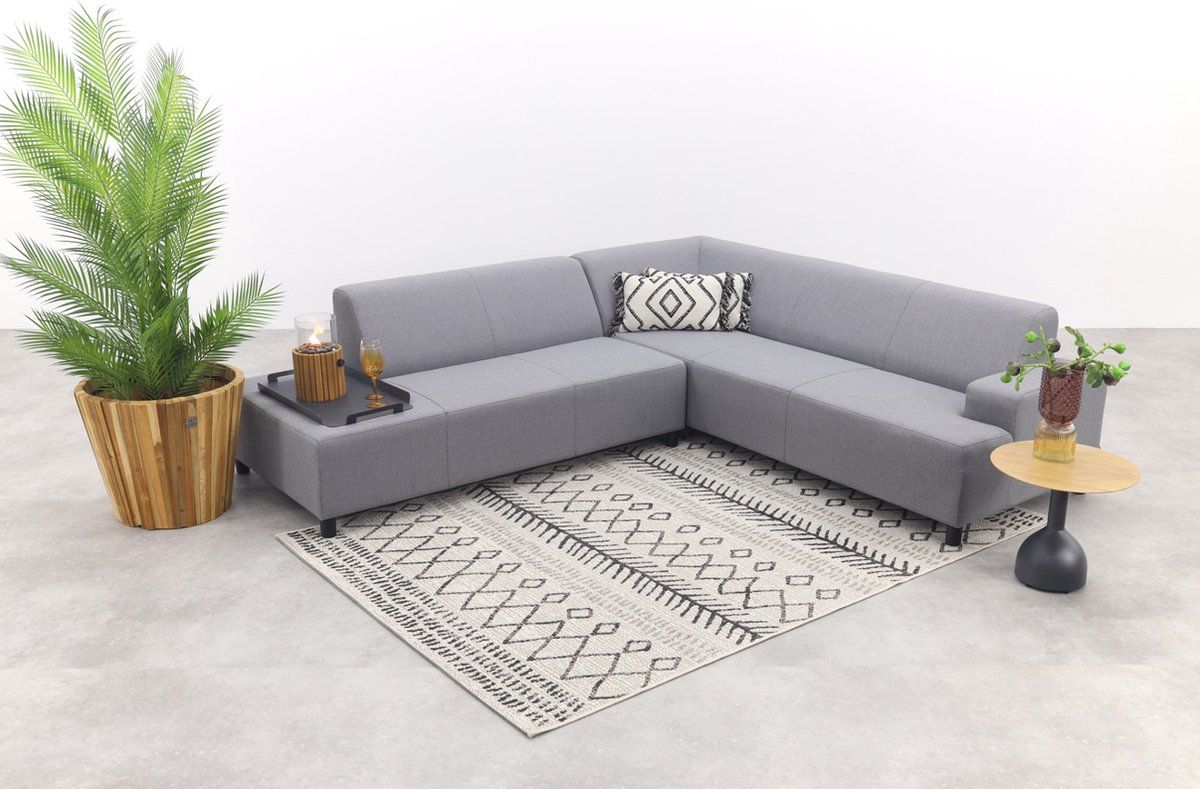 malaga hoekbank loungeset chaise longue lichtgrijs