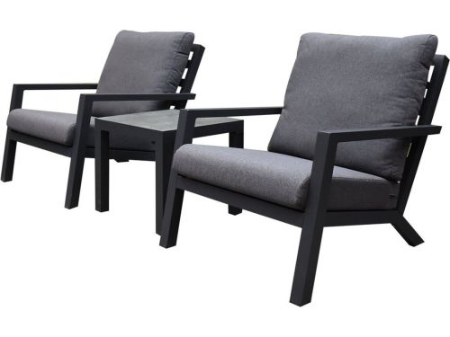 Malaga lounge balkonset 3 delig antraciet aluminium