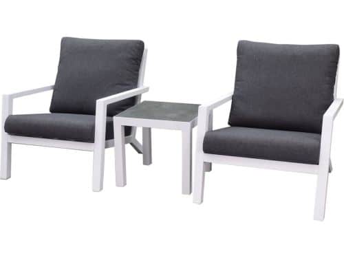 Malaga lounge balkonset 3 delig wit aluminium
