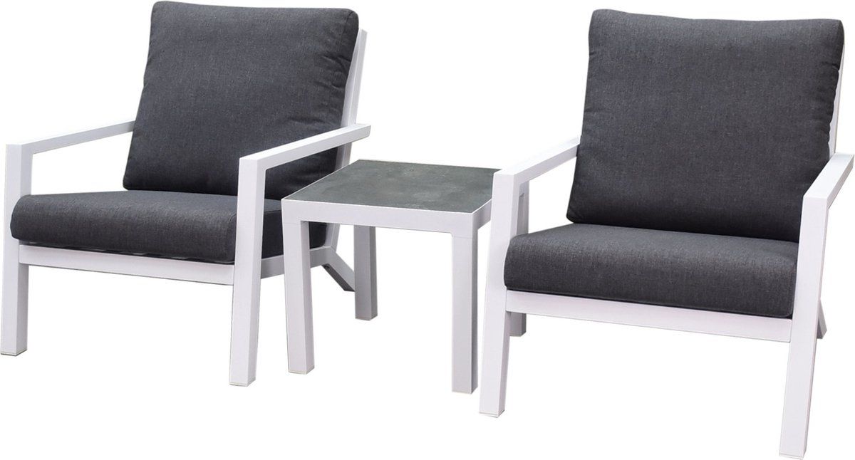 malaga lounge balkonset 3 delig wit aluminium