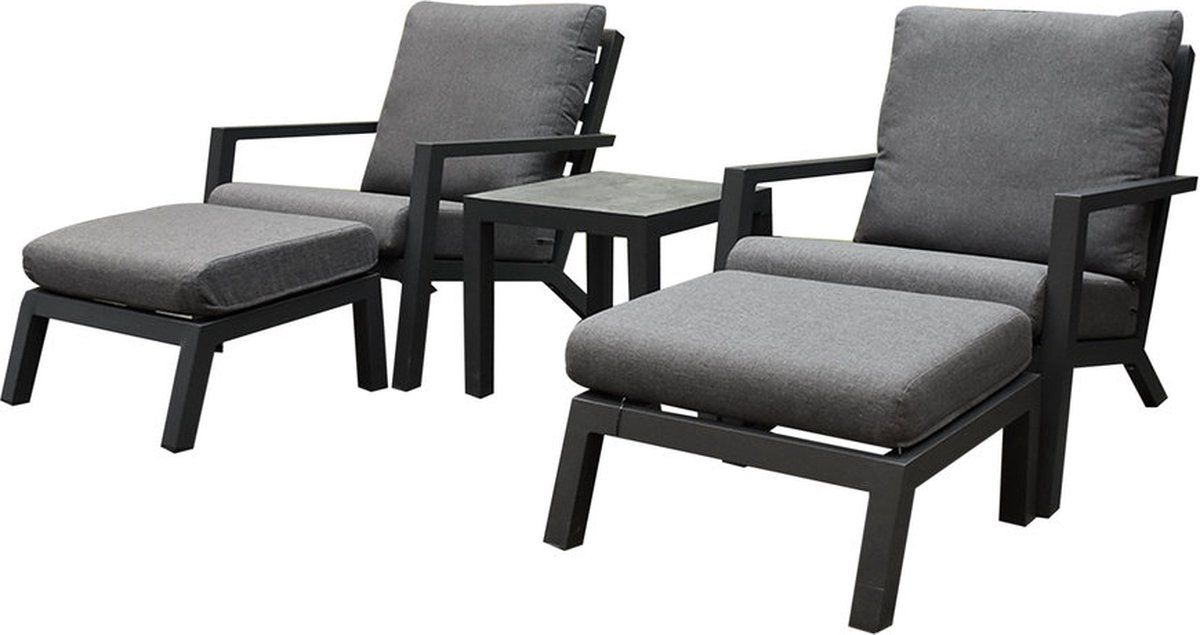 malaga lounge balkonset 5 delig antraciet aluminium