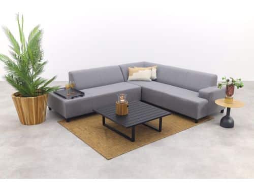 Malaga/Cuba - hoekbank loungeset chaise longue - Lichtgrijs