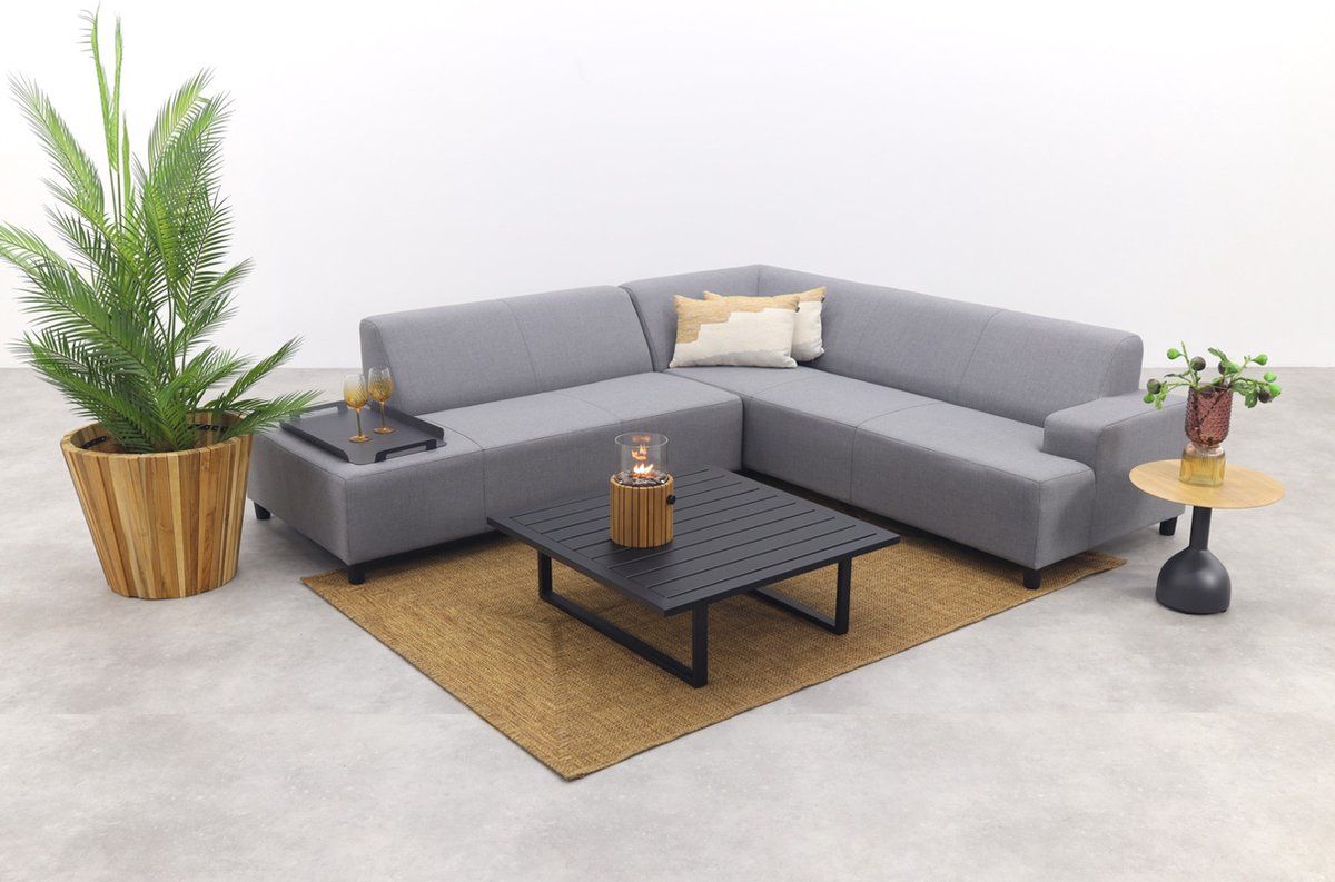 malaga/cuba hoekbank loungeset chaise longue lichtgrijs