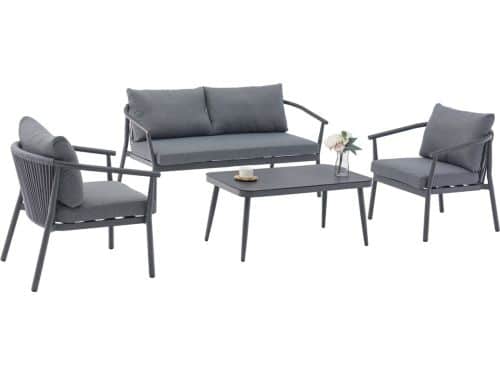 Malta stoel bank loungeset 4 delig aluminium rope