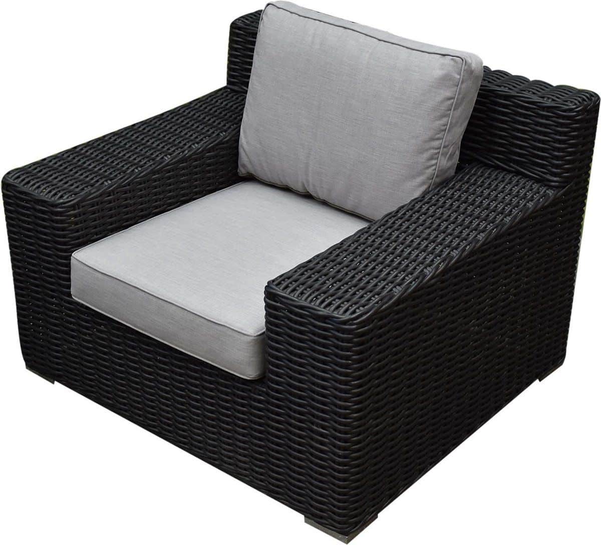 manjavico lounge tuinstoel zwart wicker
