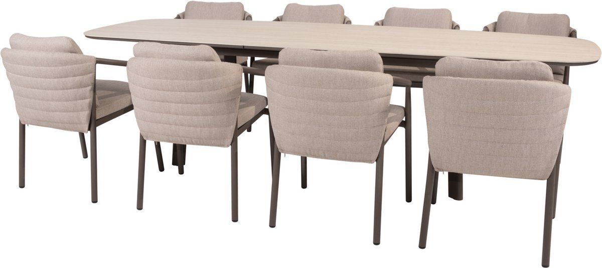 manolo barolo uitschuifbare dining tuinset 230 290xh75 cm 9 delig keramiek