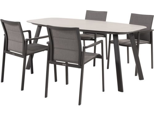 Manolo Cortina dining tuinset 180x95xH75 cm 5 delig keramiek antraciet