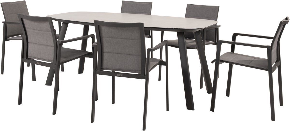 manolo cortina dining tuinset 180x95xh75 cm 7 delig keramiek antraciet